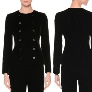 Giorgio Armani Italy  Cross-Stitch Velvet Blazer, Midnight Blue Release: 2020